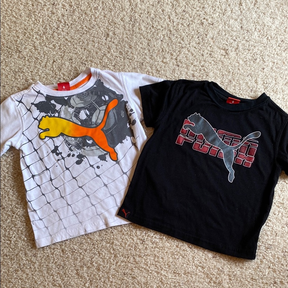 Puma 3T White and Orange & Black and Red Short Sleeve Tees